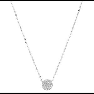Nadri Small Circle Pendant Necklace, 14" - Silver